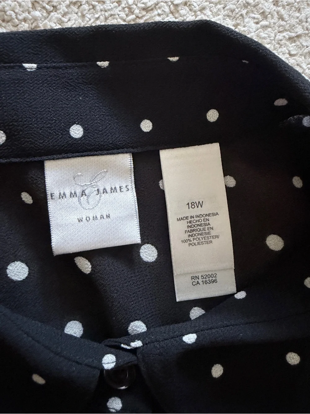 Emma James Black & White Gradient Polka Dot Button-Down Shirt